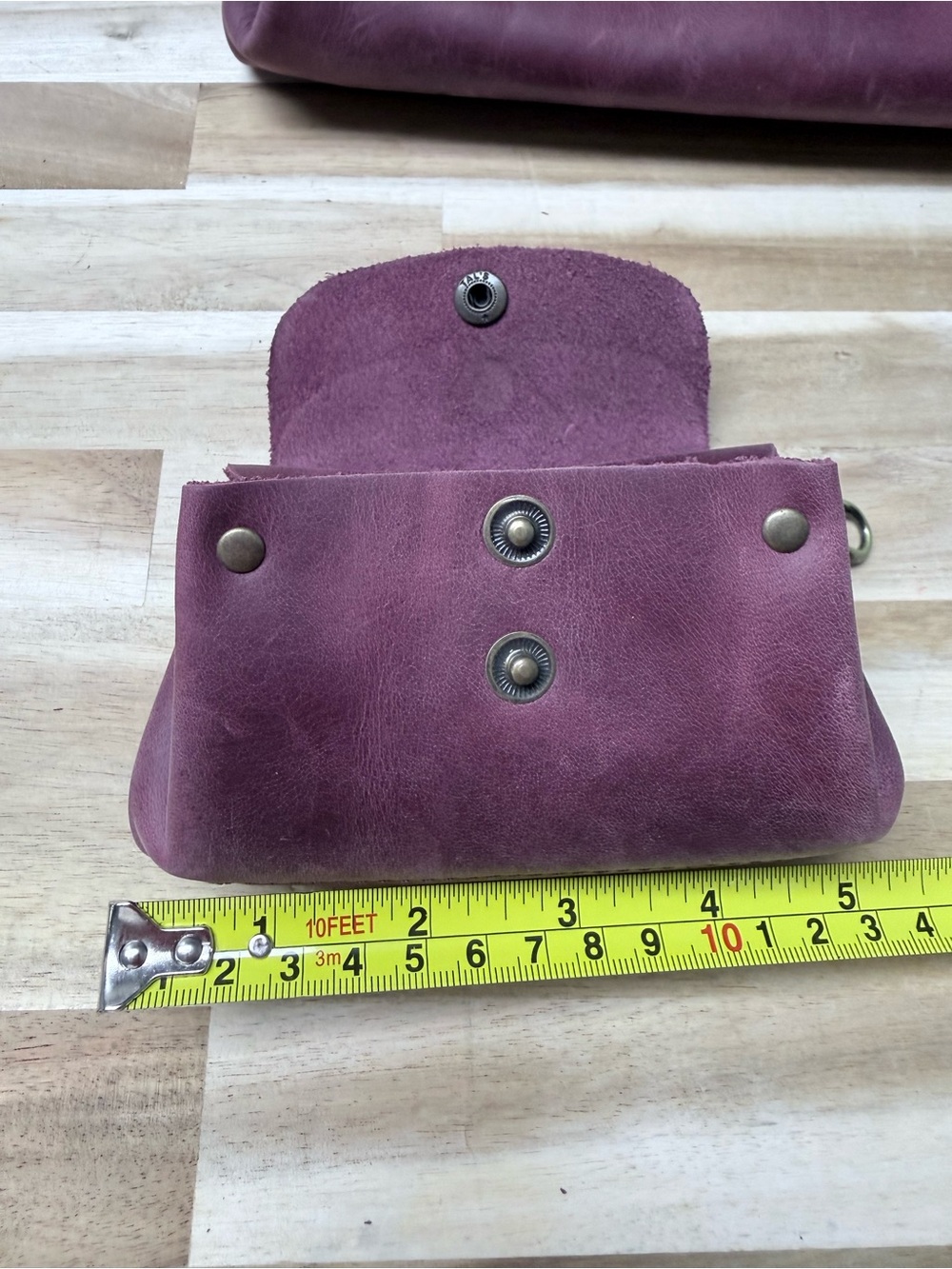 Women’s Leather Crossbody Bag in Plum - Picture 10 of 14